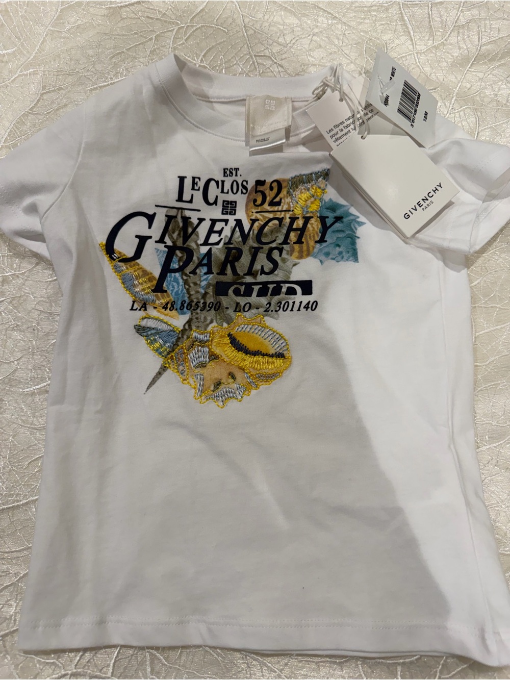 Givenchy Paris Baby Toddler Graphic Logo T-Shirt White 18M NWT Authentic